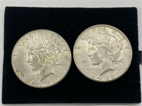 TWO 1922-S U.S. PEACE SILVER DOLLARS