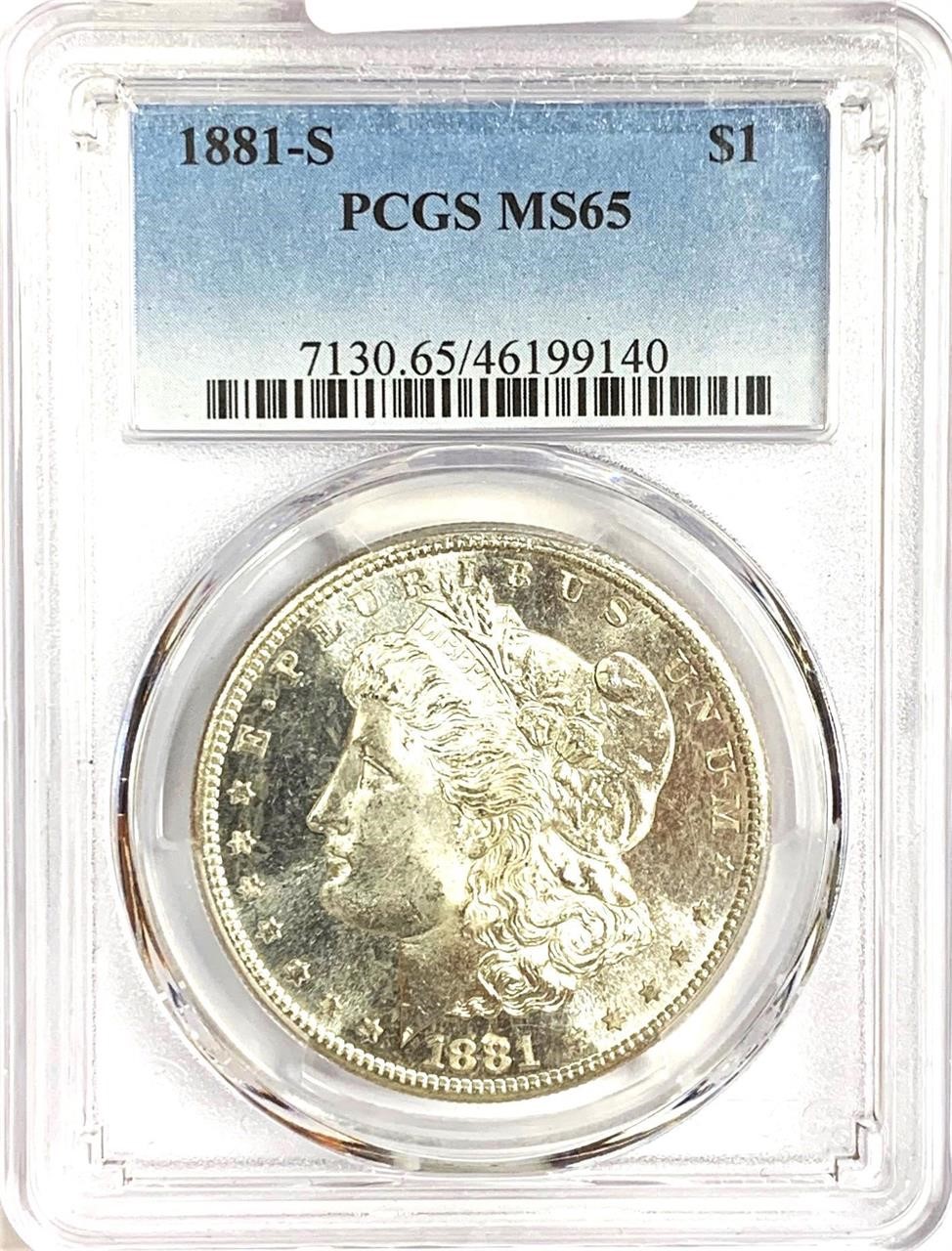 1881-S Morgan Silver Dollar MS-65