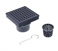 Black Square Stainless Steel Shower Drain $30