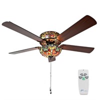 RIVER OF GOODS LED Stained Glass Ceiling Fan -