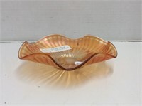 Fenton Stippled Rays Marigold Carnival Glass Dish
