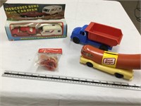 Plastic vehicles and drummer toy
