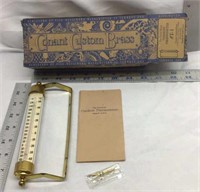 F12) NEW OLD STOCK SOLID BRASS THERMOMETER