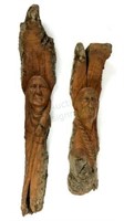 (2) Native American Carved Wood Figures