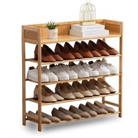 Bamboo Shoe Rack Organizer  5 Tier Shoe Shelf