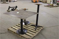 Table Approx 36"x36"x29" & (2) Pedestal Bases