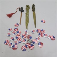 Letter Openers - 30+ Flag Buttons