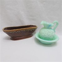 Ceramic Planter 1930s - Avon pitcher & bowl 1978