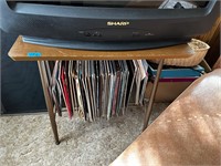 Mid Century Style Record Table, Records