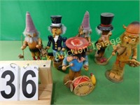 Set Of Smokeman 10" Wooden Figures