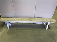 White Wooden Bench (97" Long) 2 of 2