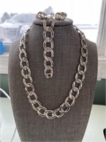 Monet set 17”l necklace, 7” bracelet and clip on