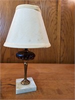 Ruby Glass & Brass Lamp