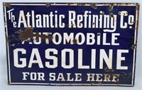 THE ATLANTIC REFINING GASOLINE PORCELAIN SIGN