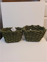 2 qty Green Rope Basket