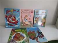 5 Disney Books - Cinderella,The Wild, Duck Tales