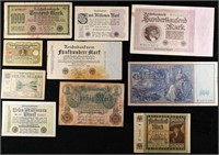 Group of 8 Early 1900's WWI German Hyperinflation