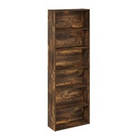 Furinno Jaya 71.06 in. Tall Amber Pine 6-Shelf