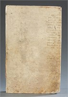 Late 18th c. ledger bound in manuscript vellum.
