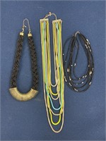 (3) Costume jewelry necklaces