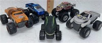 Monster truck lot of 5- Mutt, 2 Zombie , T-Rex