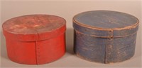 Two Antique Painted Bentwood Pantry Boxes.