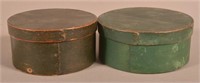 Two Antique Painted Bentwood Pantry Boxes.