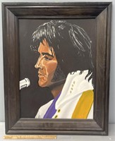 Elvis Portrait Oil Painting on Board John Blair