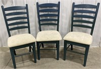 (Z) 
Set of 3 Wooden Fabric Upholstered