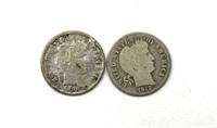 1898 and 1912-D Barber Dimes
