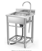 Utility Sink Stainless Steel Free Standing Single
