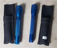 Two Mag-Lite AA Flashlights with Carry Cases