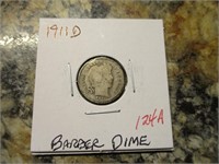 1911 D Barber Dime