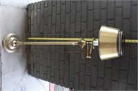 Vtg Brass Floor Lamp with Metal Shade