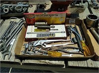 flat of proto tools 14 wrenches, 2 pliers, socket