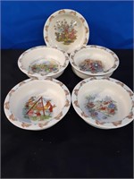 5 Royal Doulton Bunnykins Bowls