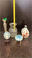 Glass Vase, ceramic Egg, Vase