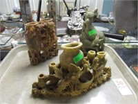 3 SOAPSTONE CARVINGS