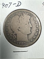 1907-D Silver Barber Half-Dollar