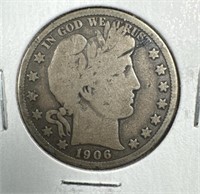 1906-D Silver Barber Half-Dollar