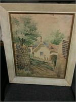 Watercolor on paper signed and dated 1924