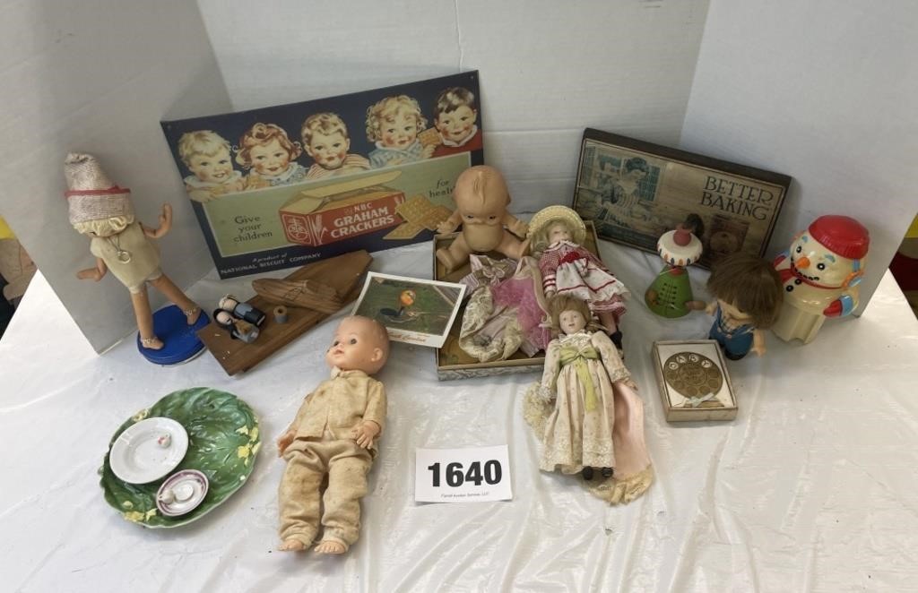 Collection of Dolls, Signs, etc