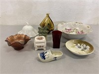 9 Pcs Of Decorative Glassware