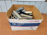 Large Box of Assorted Staplers