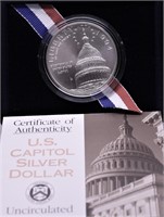 GEM US CAPITOL SILVER DOLLAR W BOX PAPERS