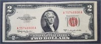1953 Series C Red Seal $2 Two Dollar Note - Crisp!