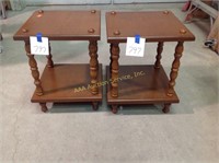 Pair end tables. 22 inches high X 17.5 in.