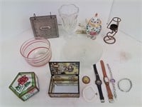 Miscellaneous  glass and watches