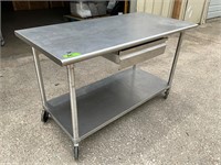 Advance Tabco 60x30 table with drawer on casters