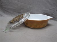 Light Brown Glass Pyrex Bowl W/Lid